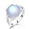 Модное кольцо из стерлингового серебра 925 пробы, женское кольцо, кольцо с драгоценным камнем цвета Авроры лунного света, ювелирные изделия