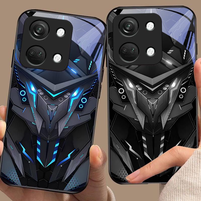 Креативный Мех Для OnePlus Nord 3 5 6T 7 Pro 8 12 10T Reno8 Lite 5G 10R Nord N30 Чехол для телефона из закаленного стекла с твердой оболочкой Черный