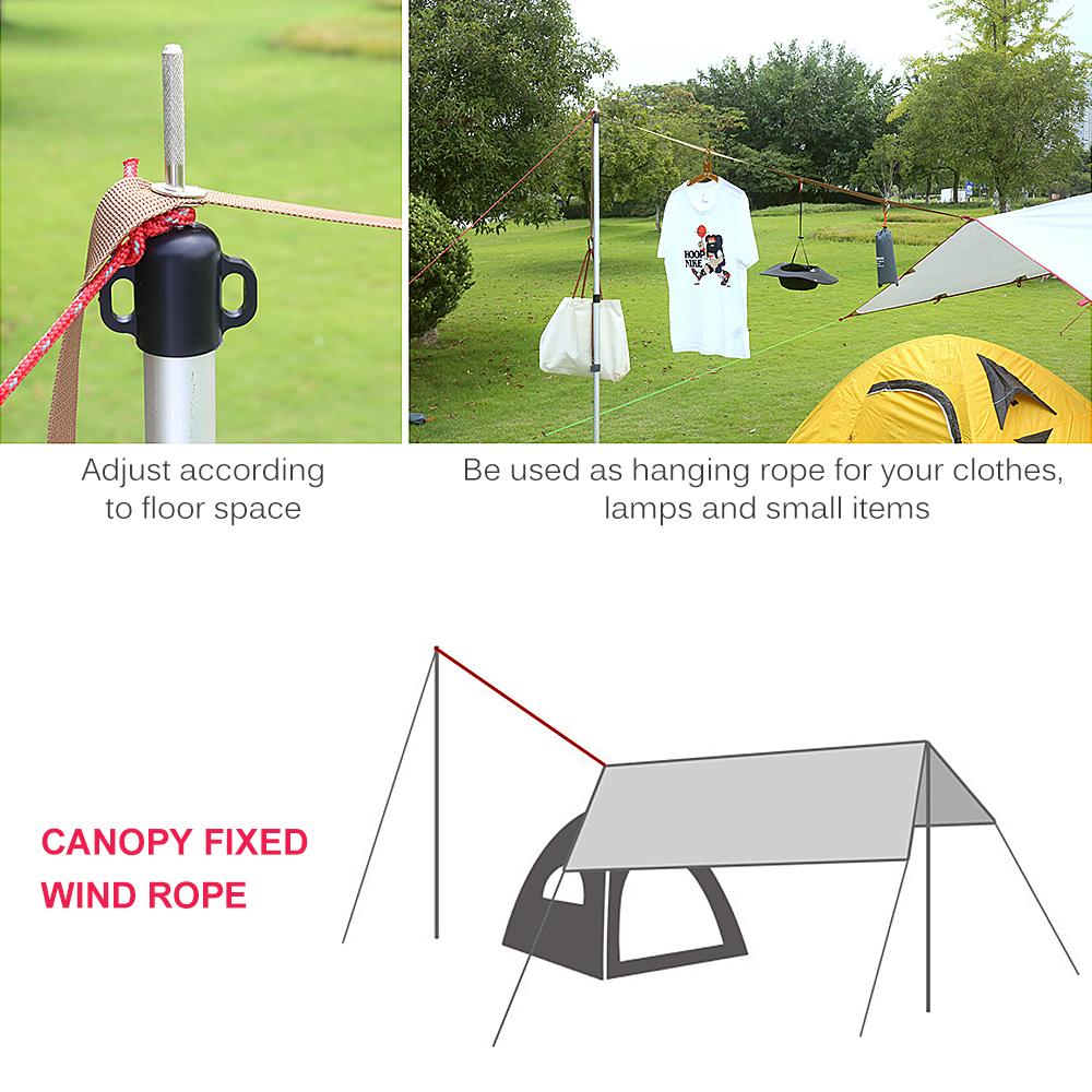 Outdoor Camping Tent Wind Rope Durable Nylon Wind Rope Multifunctional Tent Rope Buckle Adjustable Laundry Hanging Rope