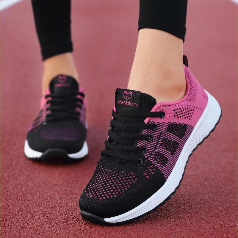 Women Vulcanize Shoes Platform Casual Sneakers Shoes Flats Mesh Breathable Running Shoe Chunky Summer Sports Tenis Shoes 2024