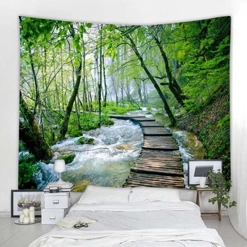 Красивые природные пейзажи, декоративный гобелен, украшение для дома, стены, офиса, гостиной, гобелен