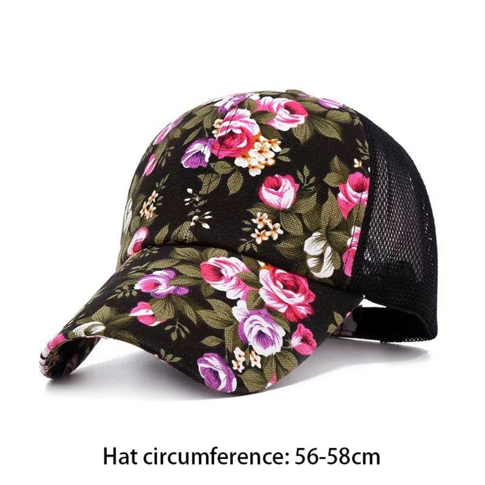 Flower Printed Fishing Cap Mesh Hip Hop Sun Hat New Baseball Cap Summer Autumn Outdoor