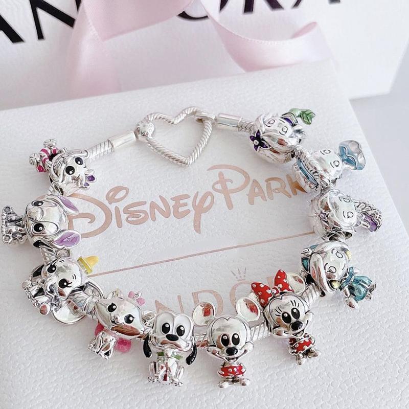Горячая Распродажа MINISO Disney 925 Серебряные Животные Мобилизация Шармы Бусины Горячие Оригинальные Браслет Брелоки DIY Украшения Женщины