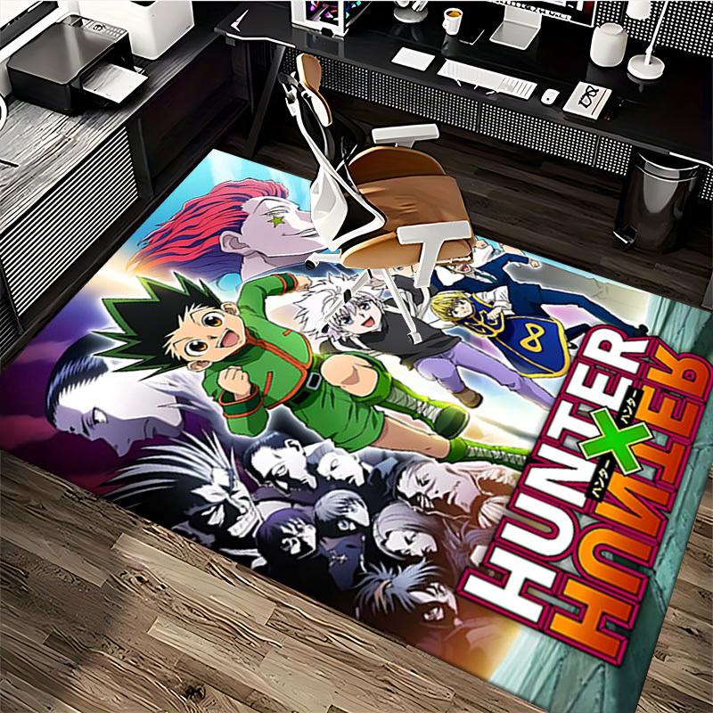 1 шт. Коврик для офисного кресла с персонажами аниме Hunter x Hunter - Противоскользящий ковер для стола, Декор в тематике аниме, Идея подарка для фанатов.U040