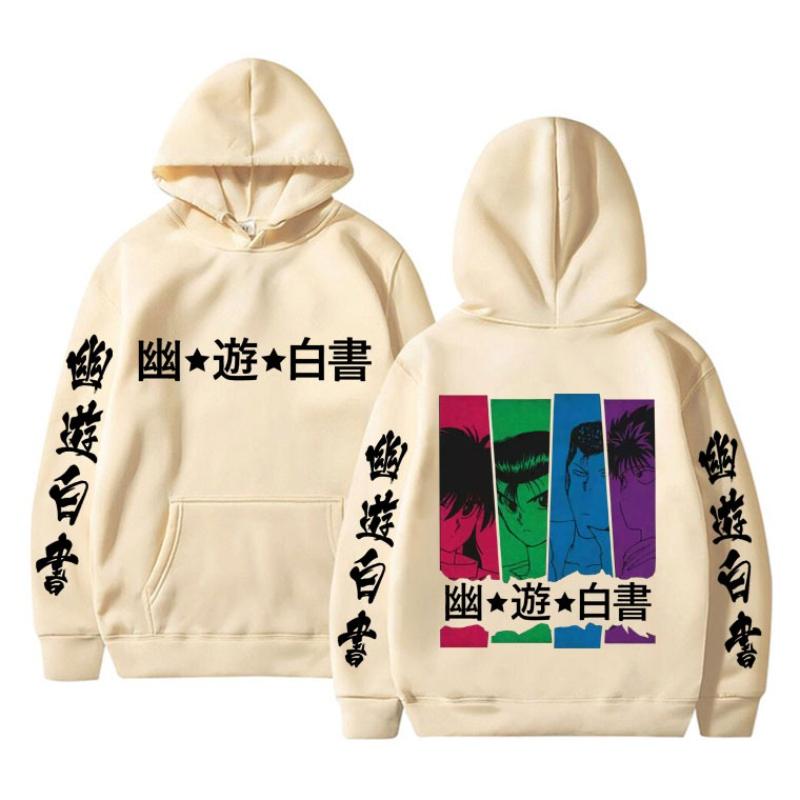 Anime YuYu Hakusho Urameshi Yuusuke Merch Hoodie Men Women Casual Retro Oversized Sweatshirt Cartoon Manga Cosplay Streetwear