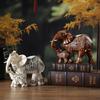 Resin Elephant Statue With Imitation Wood Finish For Office Decor And Gifts