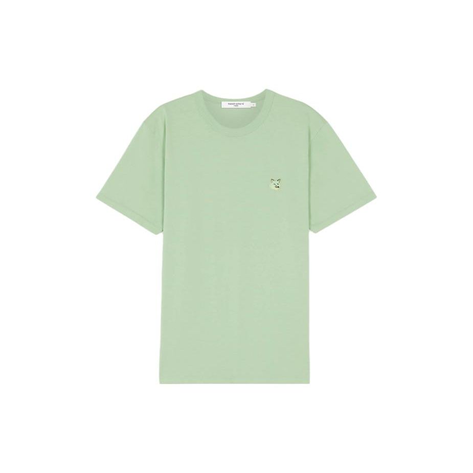 Maison Kitsune Fox Head Print Crew Neck Short Sleeve T-Shirt Men tops Green KM00144KJ0008-P300