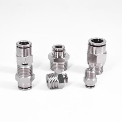 Пневматические фитинги M5 1/8" 1/4" 3/8" 1/2" BSPT Наружная резьба Никелированная латунь Быстроразъемное соединение Push-in Фитинг для воздуха Сантехника