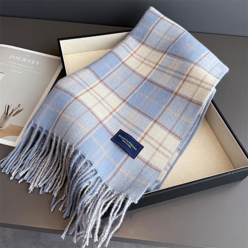 New Fashion Stripes Women's Winter Scarf Imitation Cashmere Warm Shawls Wraps Thicked Pashmina Female Blanket Scarves