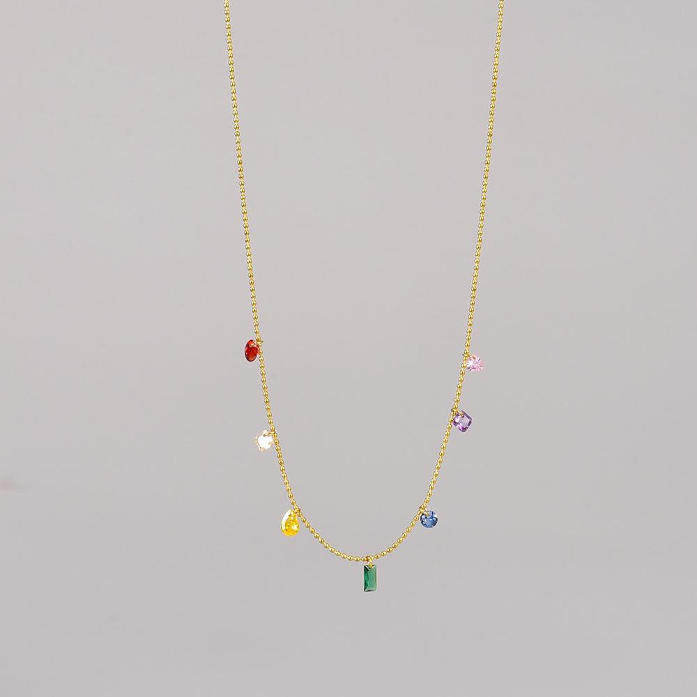 New Fashion Jewelry Necklace Simple Necklace Designs Gold Zircon Stainless Steel Necklaces for Women Gift