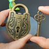 Vintage Alloy Puzzle Lock with Key - Antique Padlock Brain Teaser Magic Trick - Ideal for Christmas, Halloween, Easter, Hanukkah
