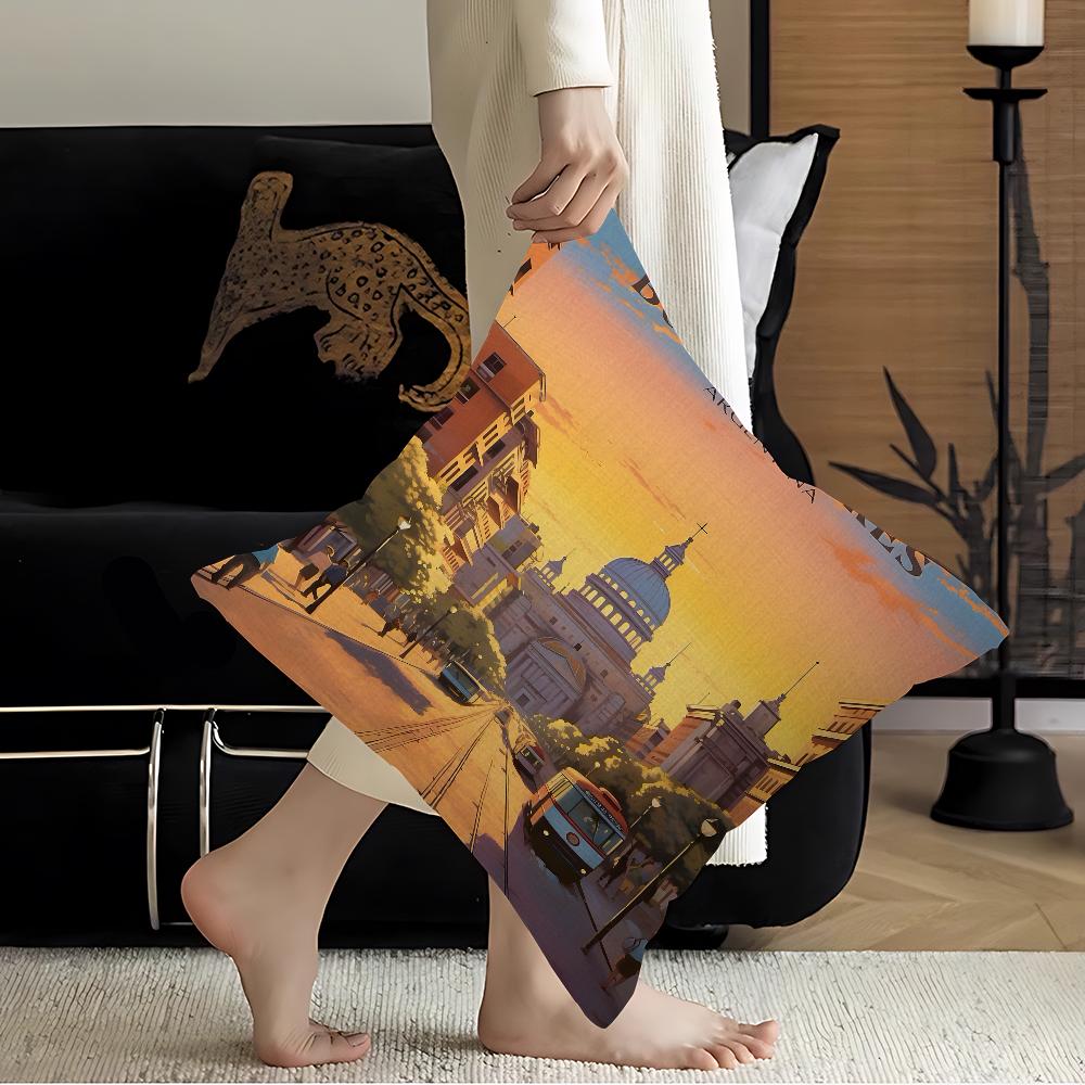 Ретро Городское Здание Америка Белый Дом Декоративный Эстетика Комнаты Чехол Домашний Декор Спальня Диван-Кровать Диван Подушка Чехол 45x45