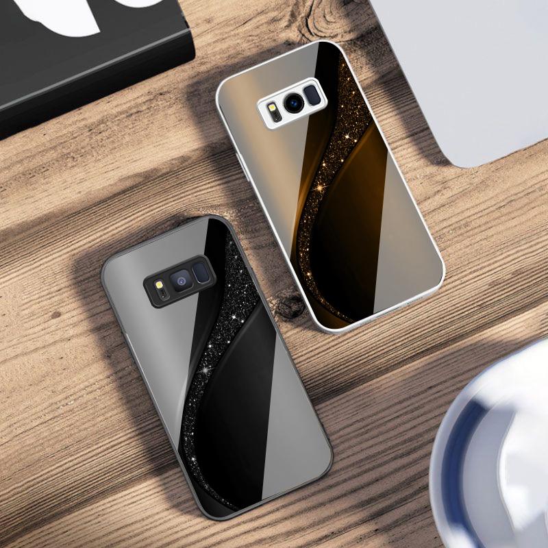 Блестящая золотая галактика Для Samsung S25 S25 Edge S25Ultra S8 9 S10 20 U ltra S21 Pro 22 Plus S23 FE S24 Ultra Стеклянный чехол для телефона
