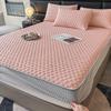 Soft Thick Latex Ice Silk Fitted Sheet Set Queen Cool Down Bed Sheet and Pillowcase Washable Machine Summer Cooling Mat for Bed