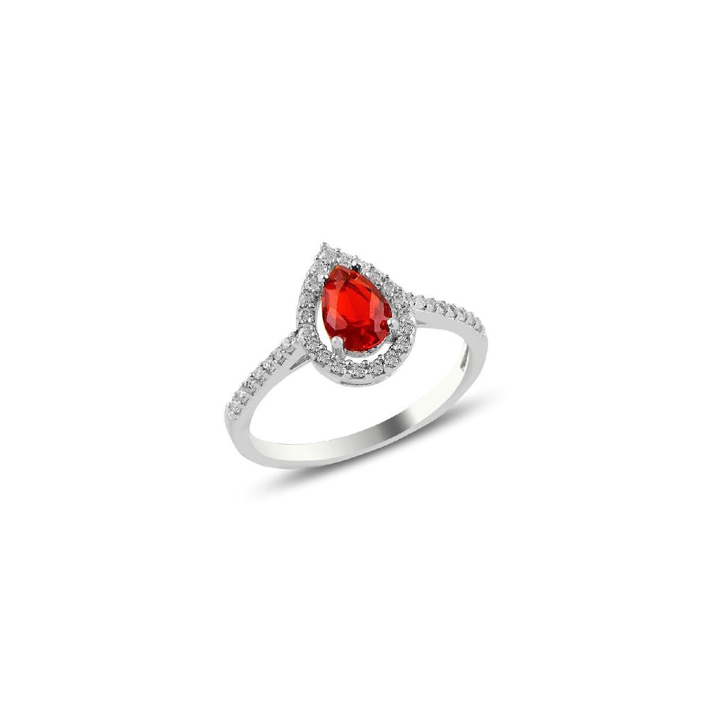 Серебряное кольцо с подвеской из родия и сапфира