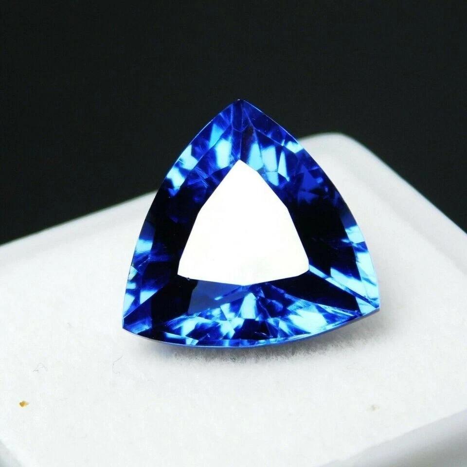 Tanzanite Blue Natural 15 Ct Trillion Flawless Certified Loose Gemstone