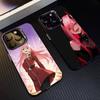 Чехол для телефона с изображением Аниме ZERO TWO для iPhone 16 17 15 14 12 13 Pro Max Черный Цвет Ударопрочный Чехол