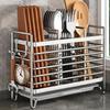 No-Drill Kitchen Cutlery Holder Wall Mounted Stainless Steel Space-Saving Sturdy Utensil Organizer for Apartment Rental