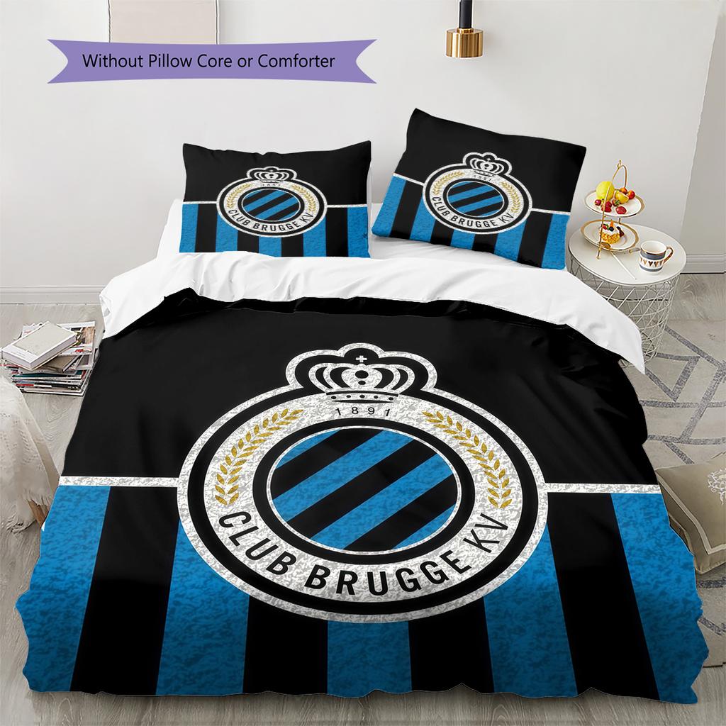 Club Brugge KV Pattern Bedding Quilt Set Home Decoration Gift (1 * duvet cover + 2 * pillowcase without core)