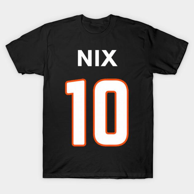 Asian Size Men Black Print T-shirt Bo Nix Bo Knows Denver Broncos 10 No-Cut Heat Transfer Print Cotton Tshirt