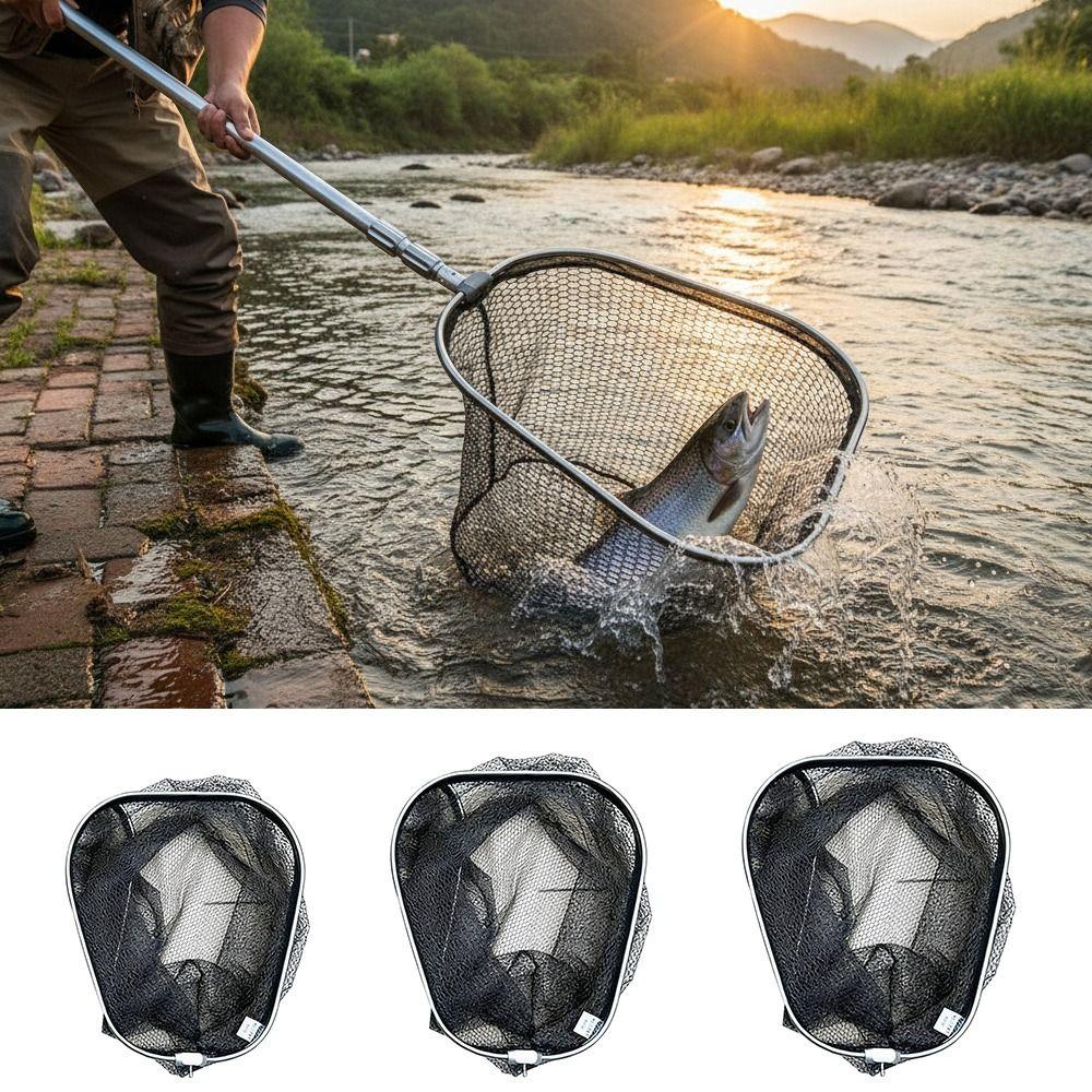 Aluminum Alloy Landing Net Foldable Design Aluminum Alloy Fishing Net Large-Scale Fishing