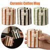 Hand-Painted Striped Ceramic Coffee Mug Novelty Porcelain Tea Cup Gift Espresso Cup  Home Breakfast