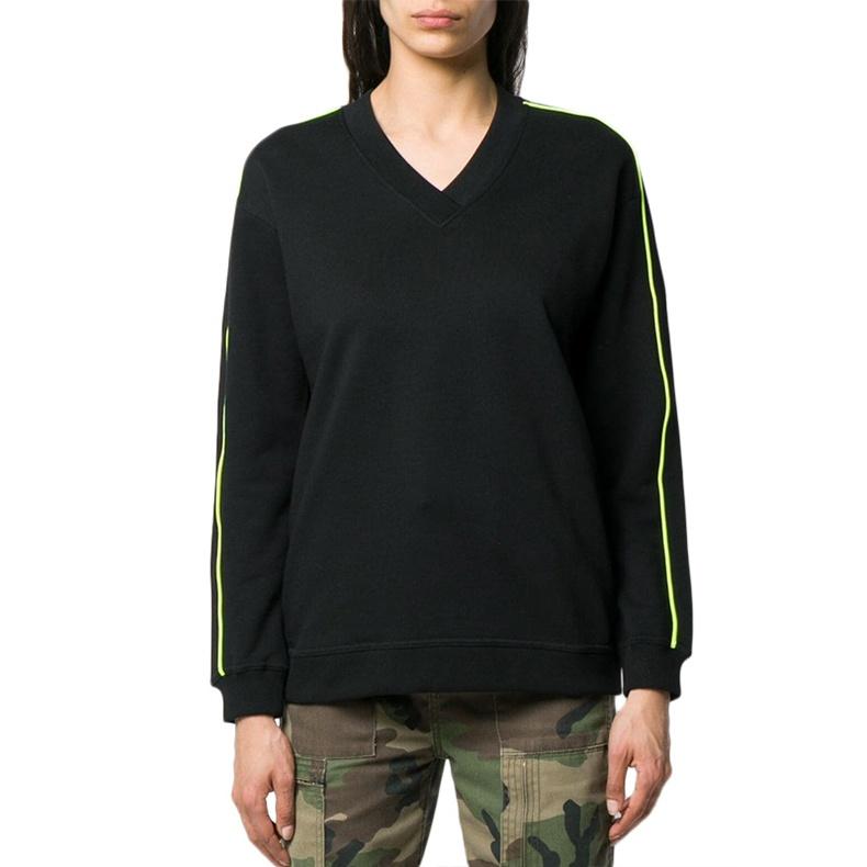 (WMNS) KENZO Logo V neck Sports Hoodie Black Women's F952SW774952-99B