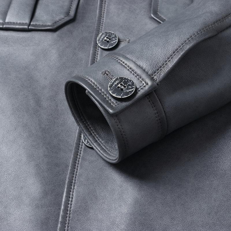 Весенняя и осенняя куртка из натуральной кожи, мужская куртка из овчины с лацканами, рабочая куртка для поездок на работу, молодежная кожаная куртка для мотоциклистов