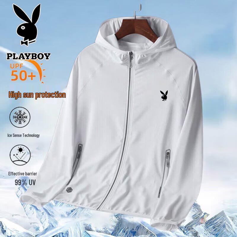 PLAYBOY Мужская легкая куртка с капюшоном для защиты от солнца