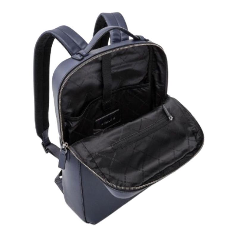 MICHAEL KORS COOPER Silver Metal Logo Sign Recycled Cowhide Backpack Regular Men's Navy Blue