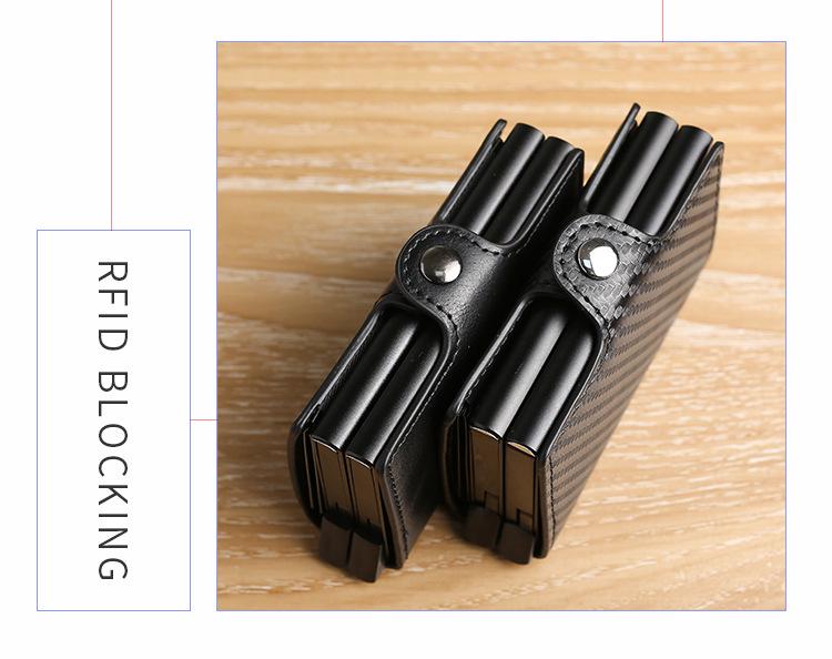 Двухслойный автоматический всплывающий держатель для карт из алюминиевого сплава - Металлический кошелек-чехол для ID и кредитных карт