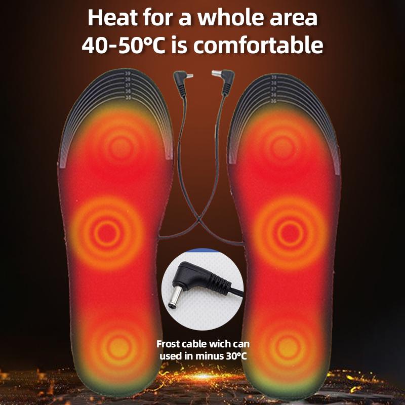 USB Heating Insole, Electric Heating Foot Warmer, Rechargeable Power Bank Heating, Washable, Size Can Be Cut