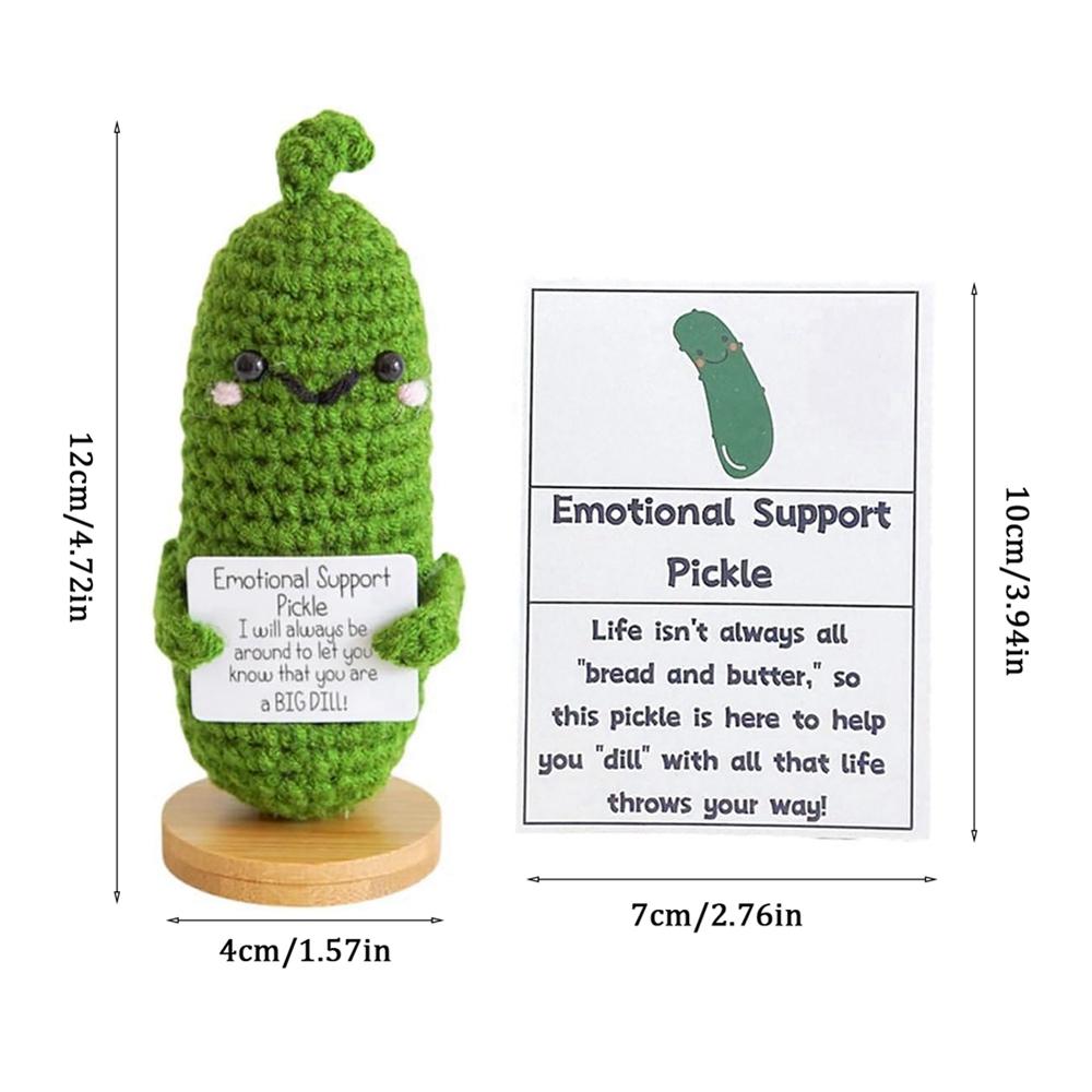 Funny Wool Knitting Doll with Heart-warming Words Card Emotional Support Doll Home Decoration Figurines