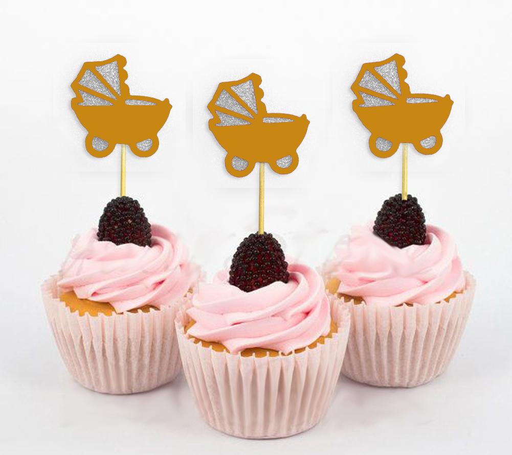 Дарлинг Сувенир| Детская коляска Baby Shower Toppers для капкейков | Десертные украшения - упаковка