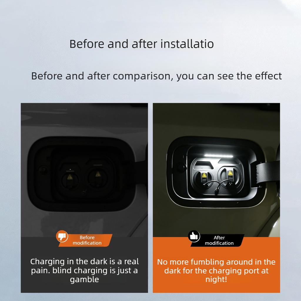 For Chery ICAUR V27 Car Charging Port LED Induction Lighting Fixture Automatic Switch Nighttime Charging Lighting Accessories