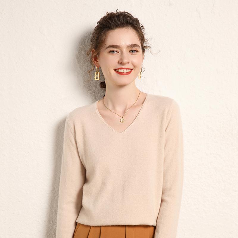 Женский кашемировый свитер Qinghe Cashmere 100% кашемир Женский осенне-зимний кашемировый свитер Мягкий и теплый