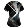 Plus Size Printed Scrub Working Uniform Tops For Women's V-Neck Print Short Sleeve Fun T-Shirts Workwear Tee With Pockets