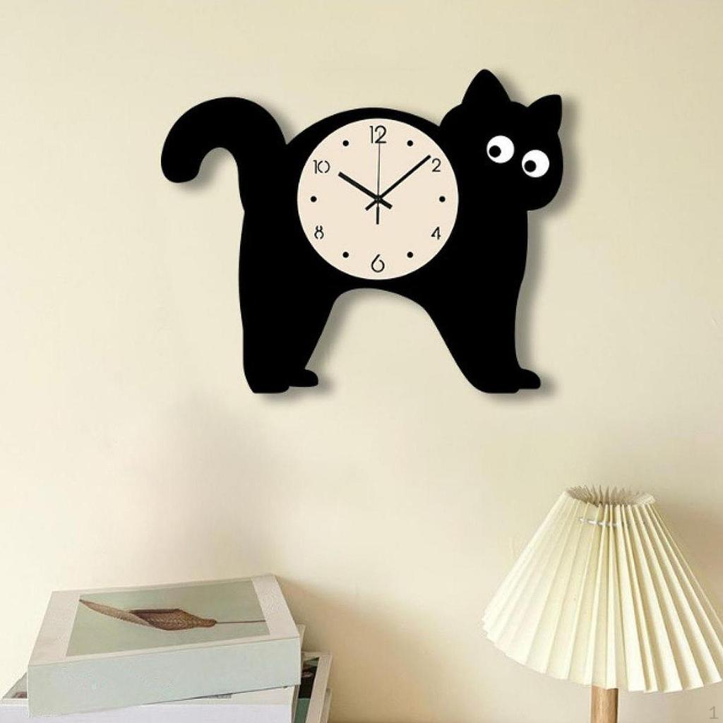 Настенные часы с изображением животных, кошка, акриловые, подвесные для ванной комнаты