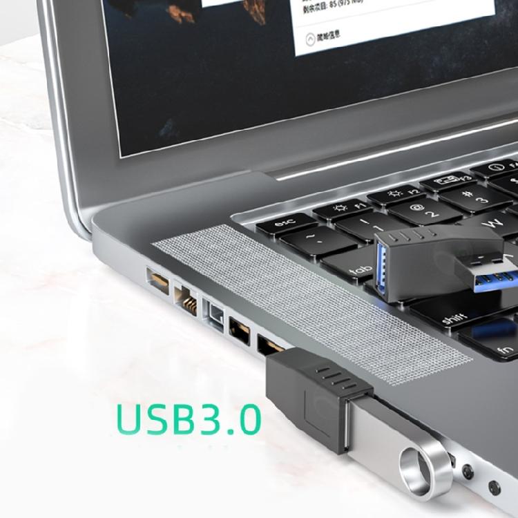 Угловой адаптер-конвертер-удлинитель USB 3.0/2.0 (гнездо) на USB 3.0/2.0 (вилка) 10 Гбит/с для синхронизации данных на ноутбуке, телефоне