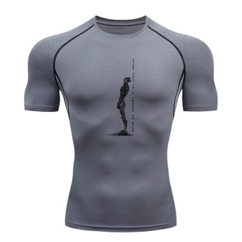 Men's Compression Sports T-Shirt, Slim Quick Dry Athletic Wo
