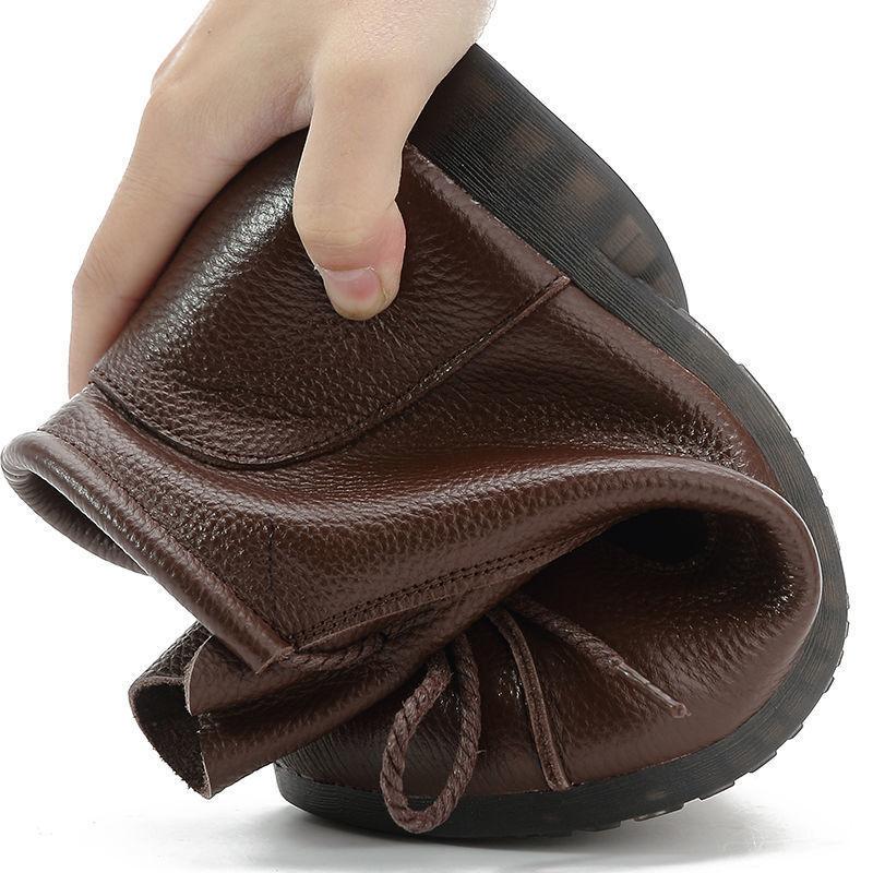 Ботильоны женские 2024 мягкие плюшевые ботильоны для женщин модные осенние туфли на шнуровке женские ботинки на танкетке кожаные туфли на платформе