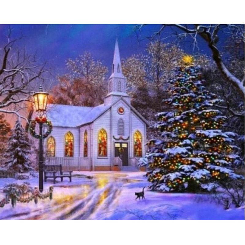 Winter Snow Landscape DIY 5D Diamond Painting Full Round Resin Diamond Embroidery Rhinestones Mosaic Cross Stitch Home Decor