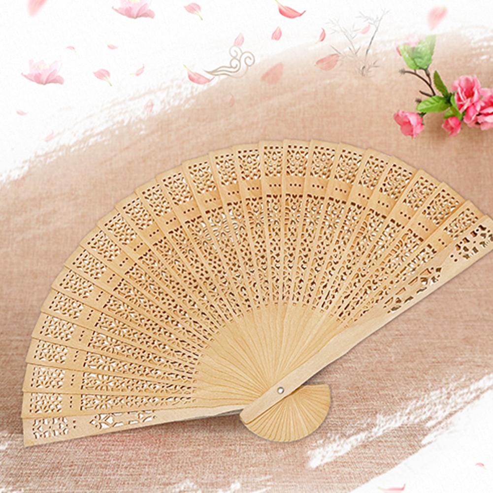 Personalized Carved Chinese Style Wooden Folding Fan Fan Sandalwood Decoration Home Hand Party Supplies Wedding G3O1