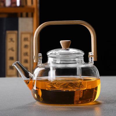 Чайник стеклянный с бамбуковой ручкой Wutuo