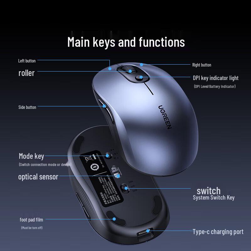 Ugreen Silent Wireless Dual Mode Mouse