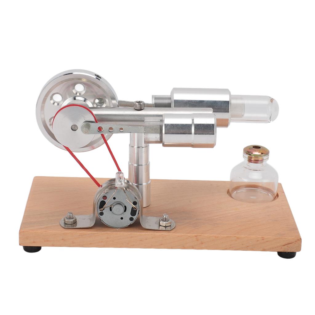 Hot Air Stirling Engine Motor Model DIY Educational Electricity Generator Colorful LED for Kids