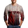 Men's Halloween Print Raglan Dralan Three-quarter Sleeve Casual Top
