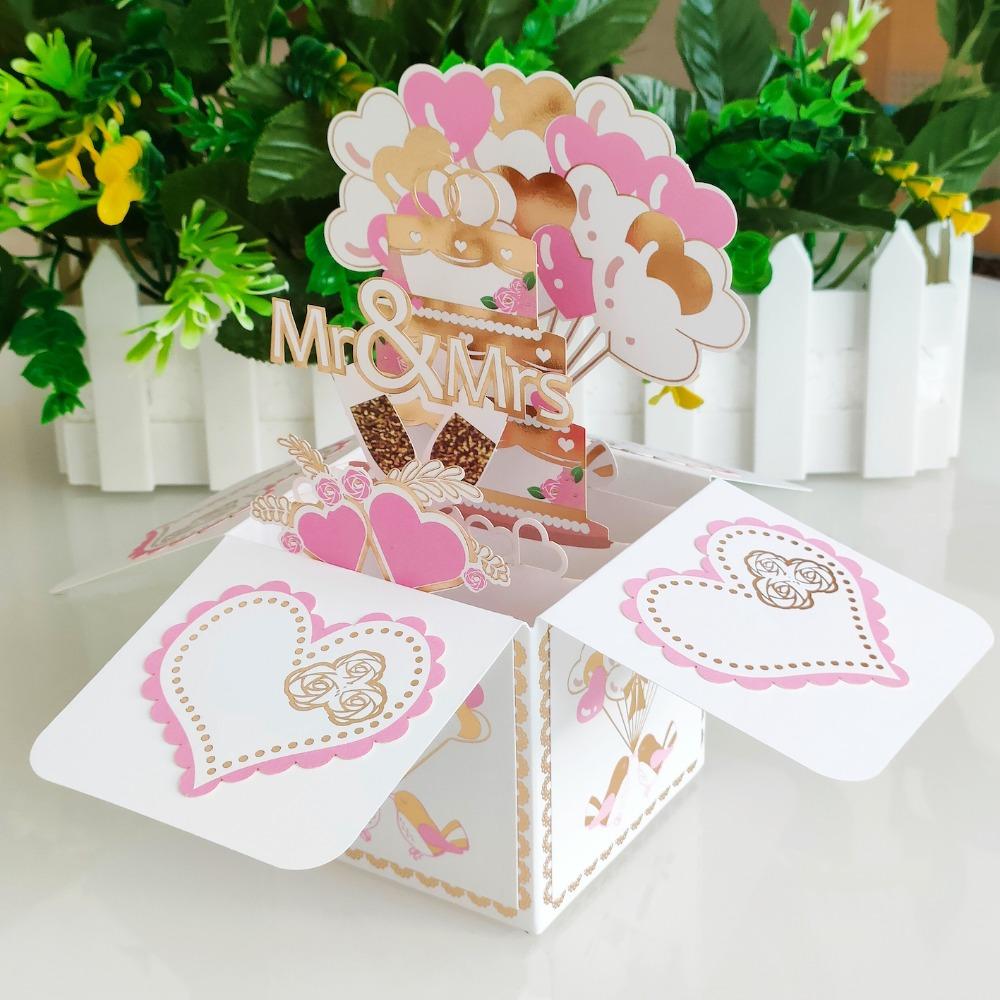Bloom Bouquet Flower Girlfriend Paper Flowers 3D Pops-up Bouquet Rose/Lily/Sunflower Greeting Card