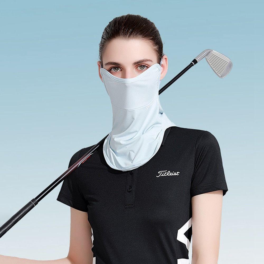 Golf Solid Color Fishing Outdoor Sunscreen Face Scarf Ice Silk Mask Neck Wrap Cover Face Cover
