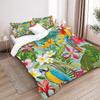 Colorful Parrots Flower 3D Printed Quilt Cover Set Tropical Rainforest Style Duvet Cover Soft Comfortable Bedding Set Pillowcase